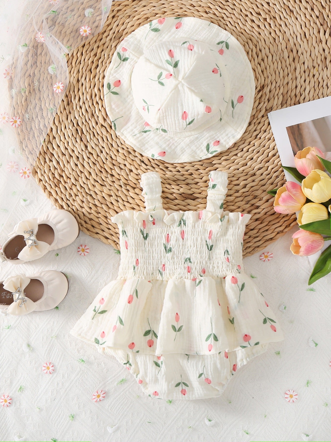 Floral Frill Romper Set