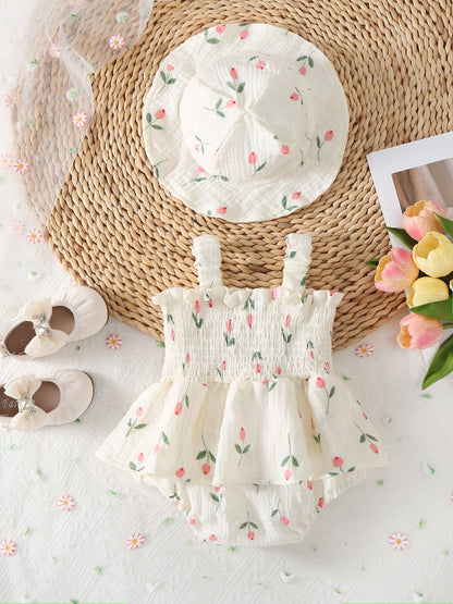 Floral Frill Romper Set