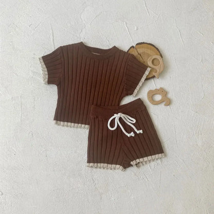 Teddy Trim Ribbed Knit Set