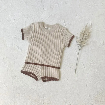 Teddy Trim Ribbed Knit Set