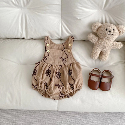 Corduroy Floral Romper