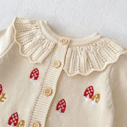 Mushroom Romper & Cardigan