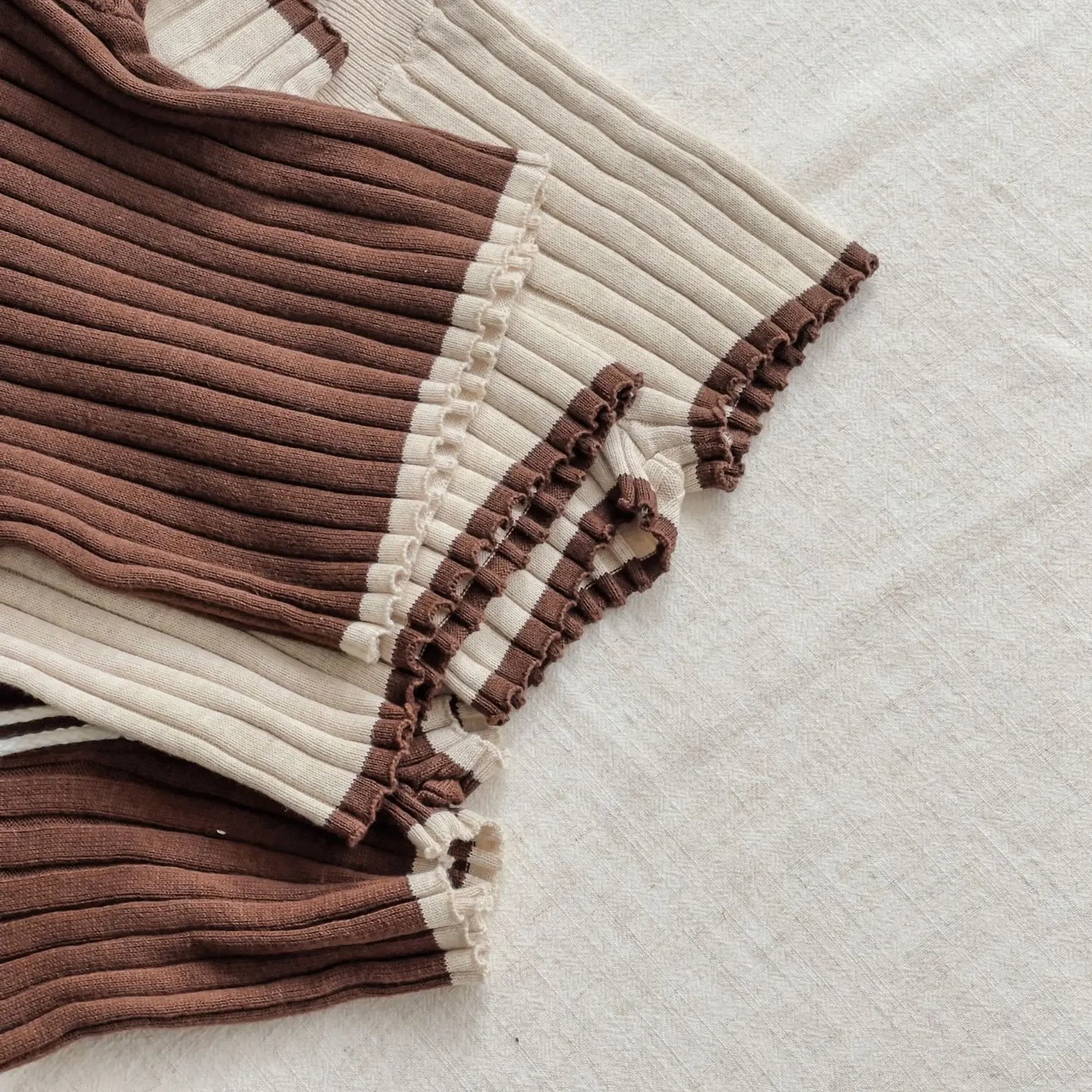 Teddy Trim Ribbed Knit Set
