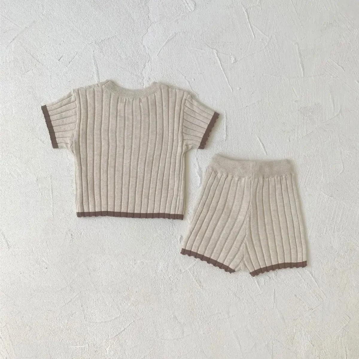 Teddy Trim Ribbed Knit Set