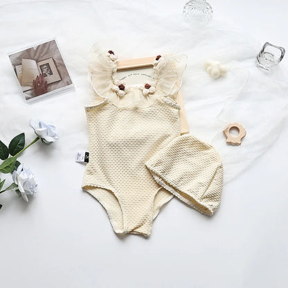 The Petal Ruffle Swimsuit – With Matching hat