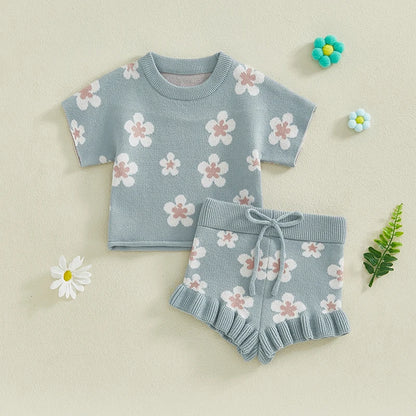 Knitted Floral Set