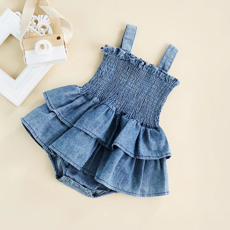 Denim Ruffle Dress