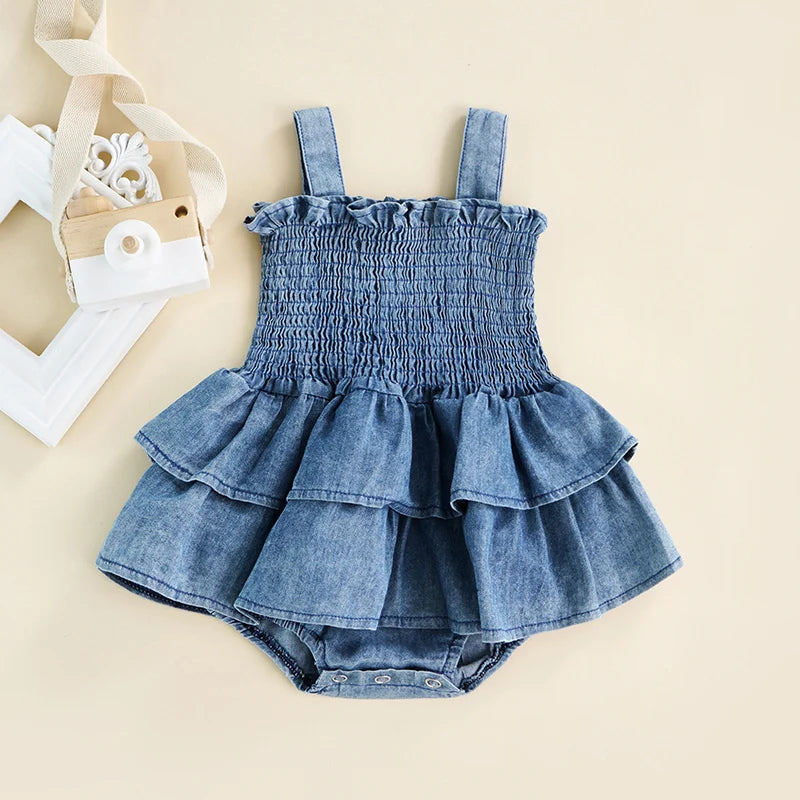 Denim Ruffle Dress