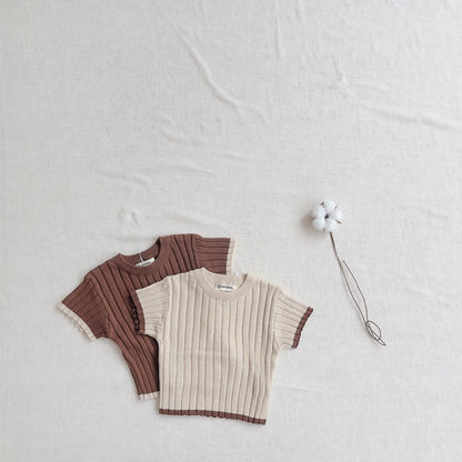 Teddy Trim Ribbed Knit Set