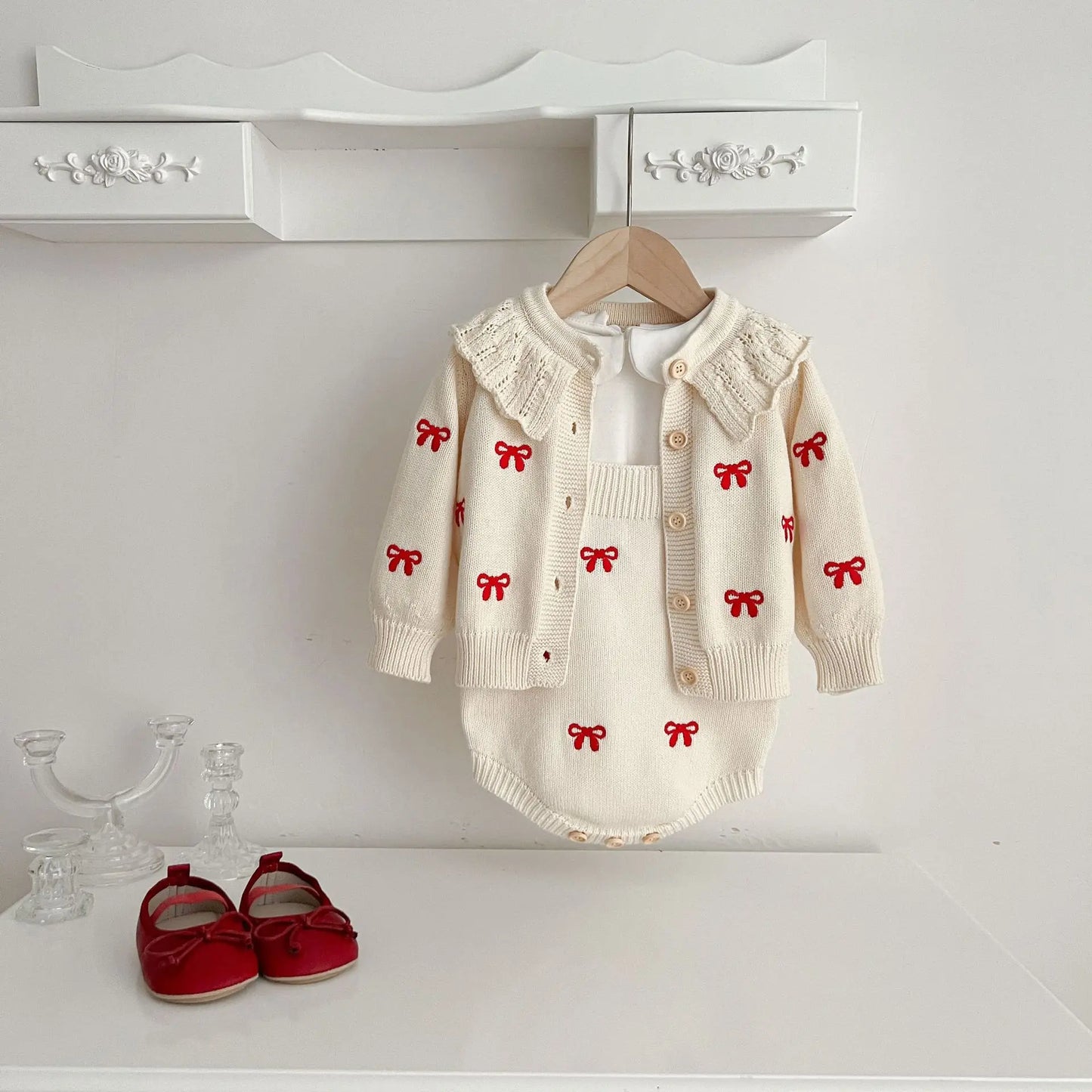Bow Romper &  Cardigan
