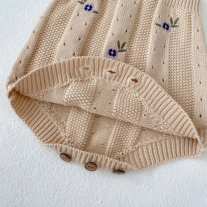 Flower Knitted Romper and Jacket set