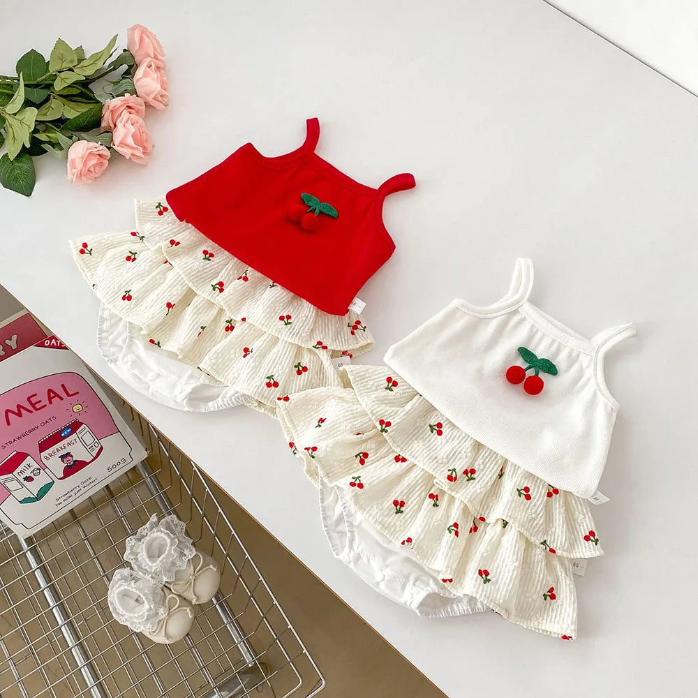 Cherry Sweet Summer Tops & Ruffle Shorts (Sold Separately)