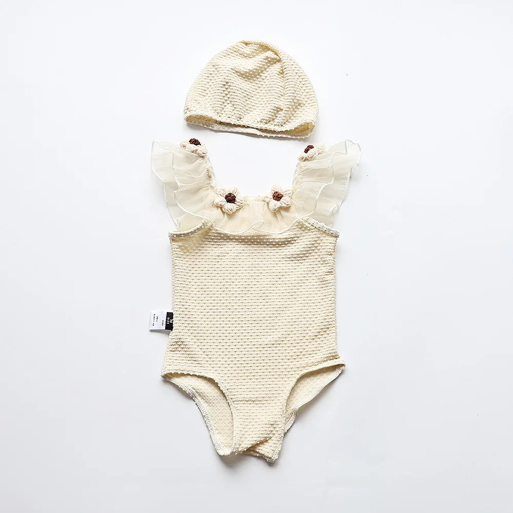 The Petal Ruffle Swimsuit – With Matching hat