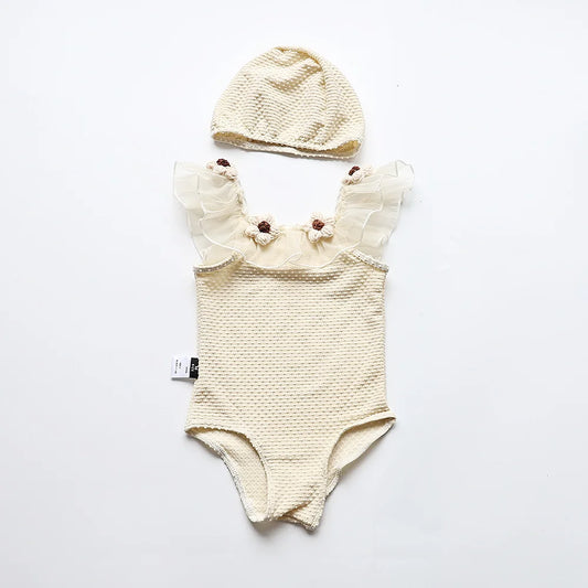 The Petal Ruffle Swimsuit – With Matching hat