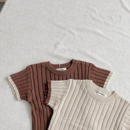 Teddy Trim Ribbed Knit Set