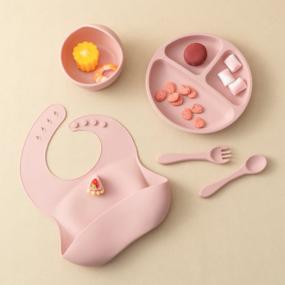 5Pcs Baby Silicone Feeding Se