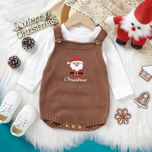 Christmas Knitted Baby Romper