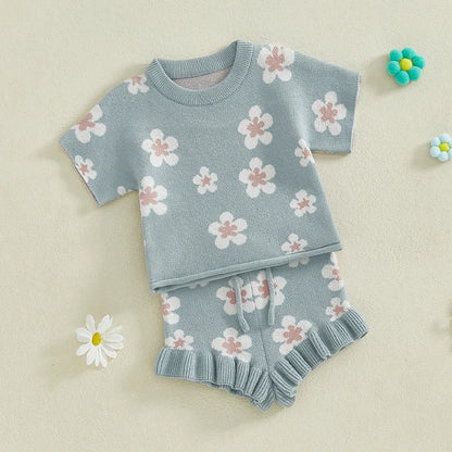 Knitted Floral Set